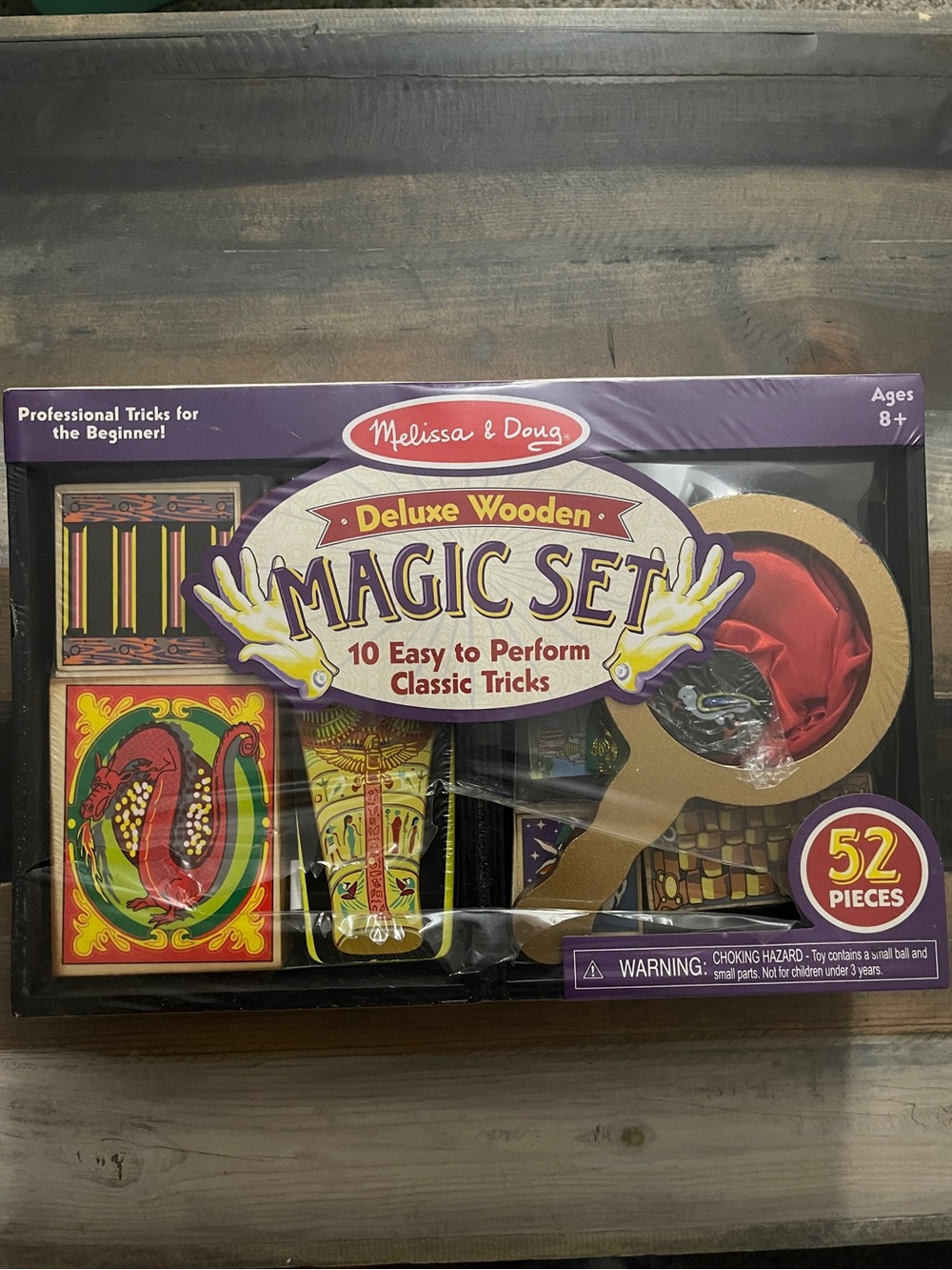 Melissa & Doug Deluxe Wooden Magic Set 52 Pieces – 10 Classic Tricks – NEW
